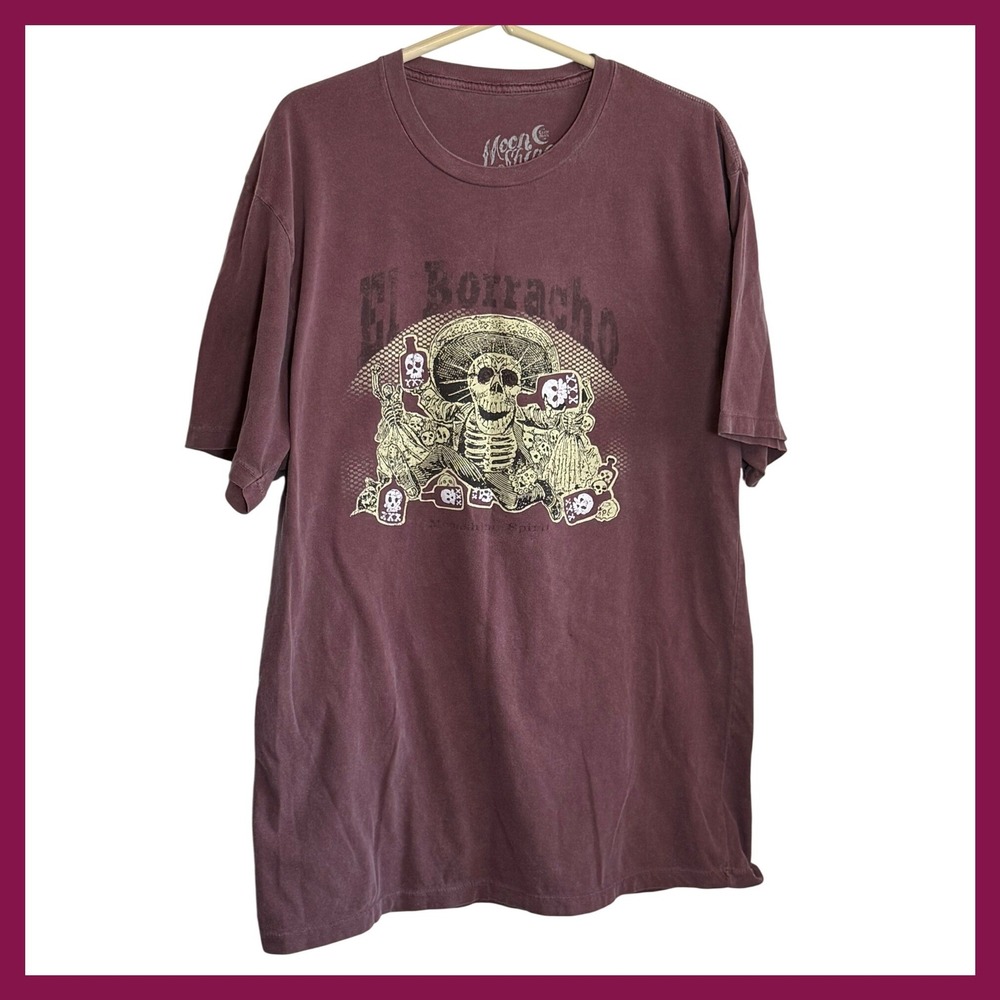 NWOT Moonshine Spirit Brad Paisley Mens El Borracho Skeleton Graphic T-Shirt